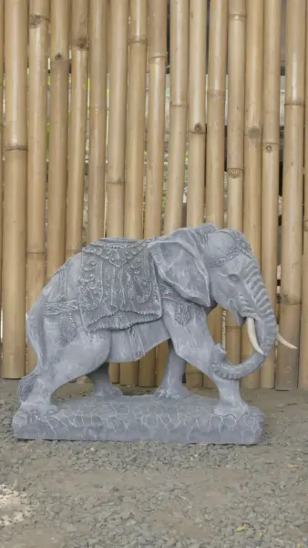 Product image 9 of the product “Nandi - Small Elephant bending to the right, 45cm L | cast stone ”